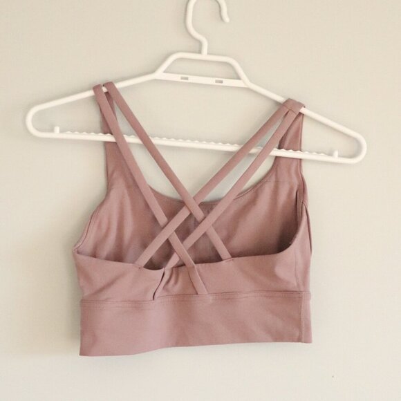 Grace Form Women's Pink Small Strappy Criss Cross Stretch Activewear Sports Bra - Picture 2 of 8